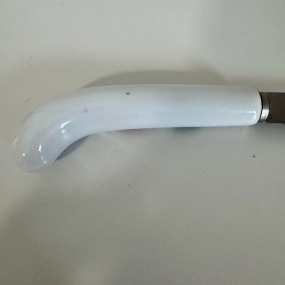 Floral Cheese Knife with‎ White Handle